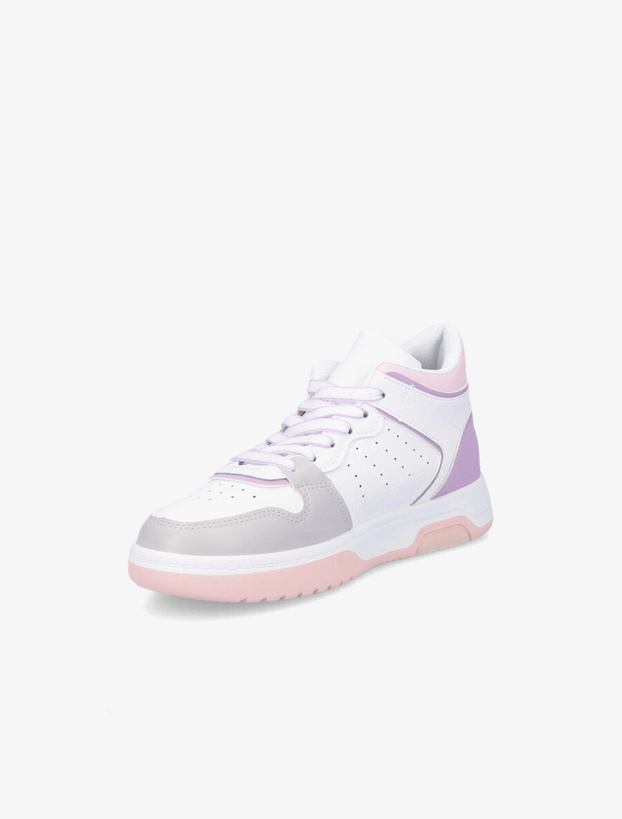 Sneakers montantes en simili - Lilas - 3