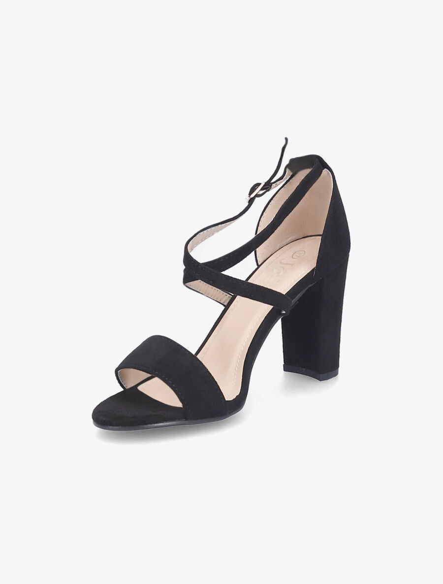 Sandales en suédine à talons classique - Noir - 3