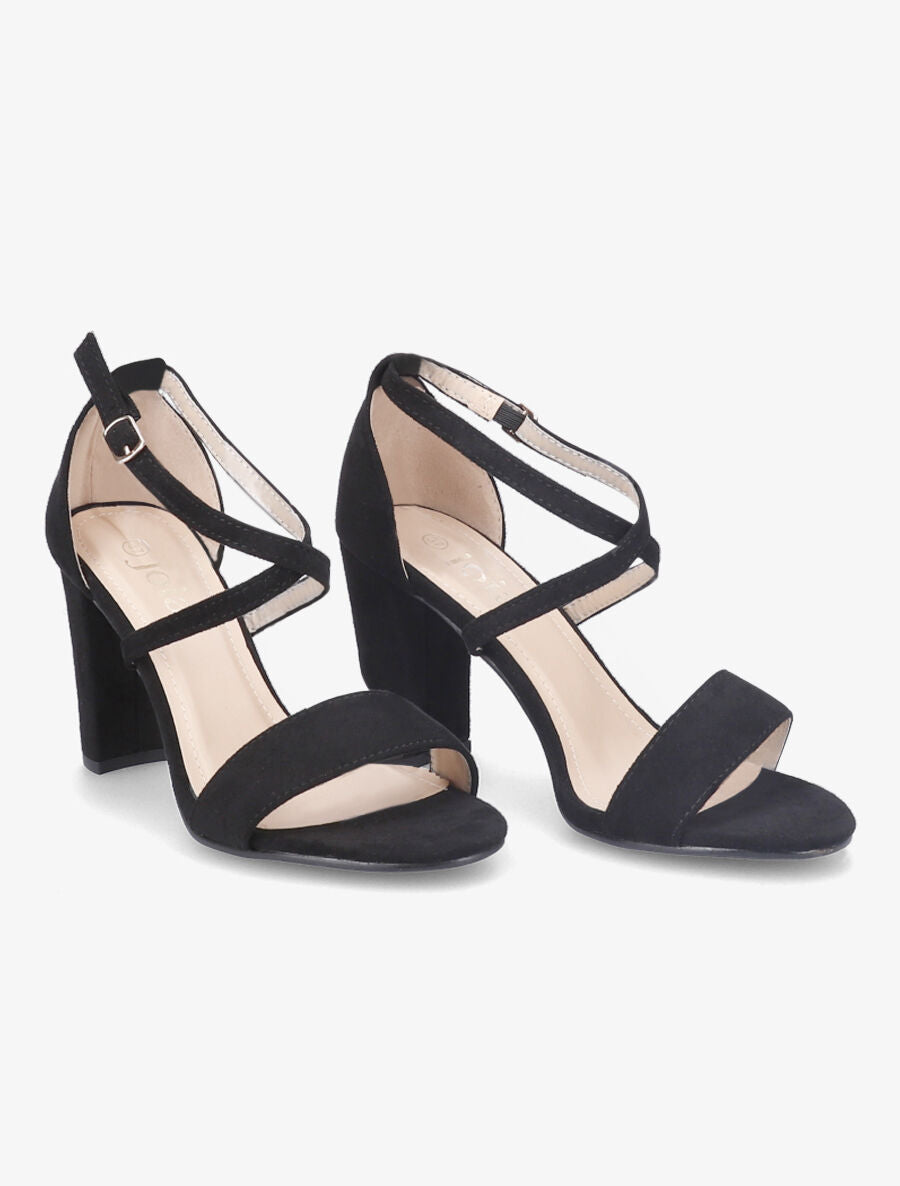 Sandales en suédine à talons classique - Noir - 4