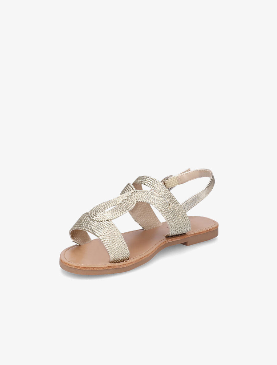 Nu-pieds à ganses entrelacées et texturées - Or - 3