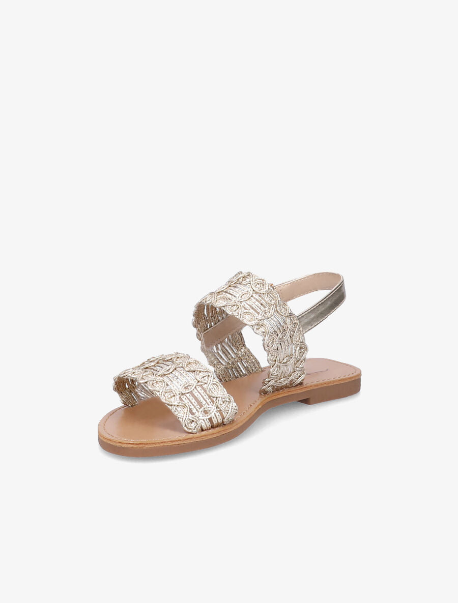 Nu-pieds à bride et ganse tressée - Or - 3