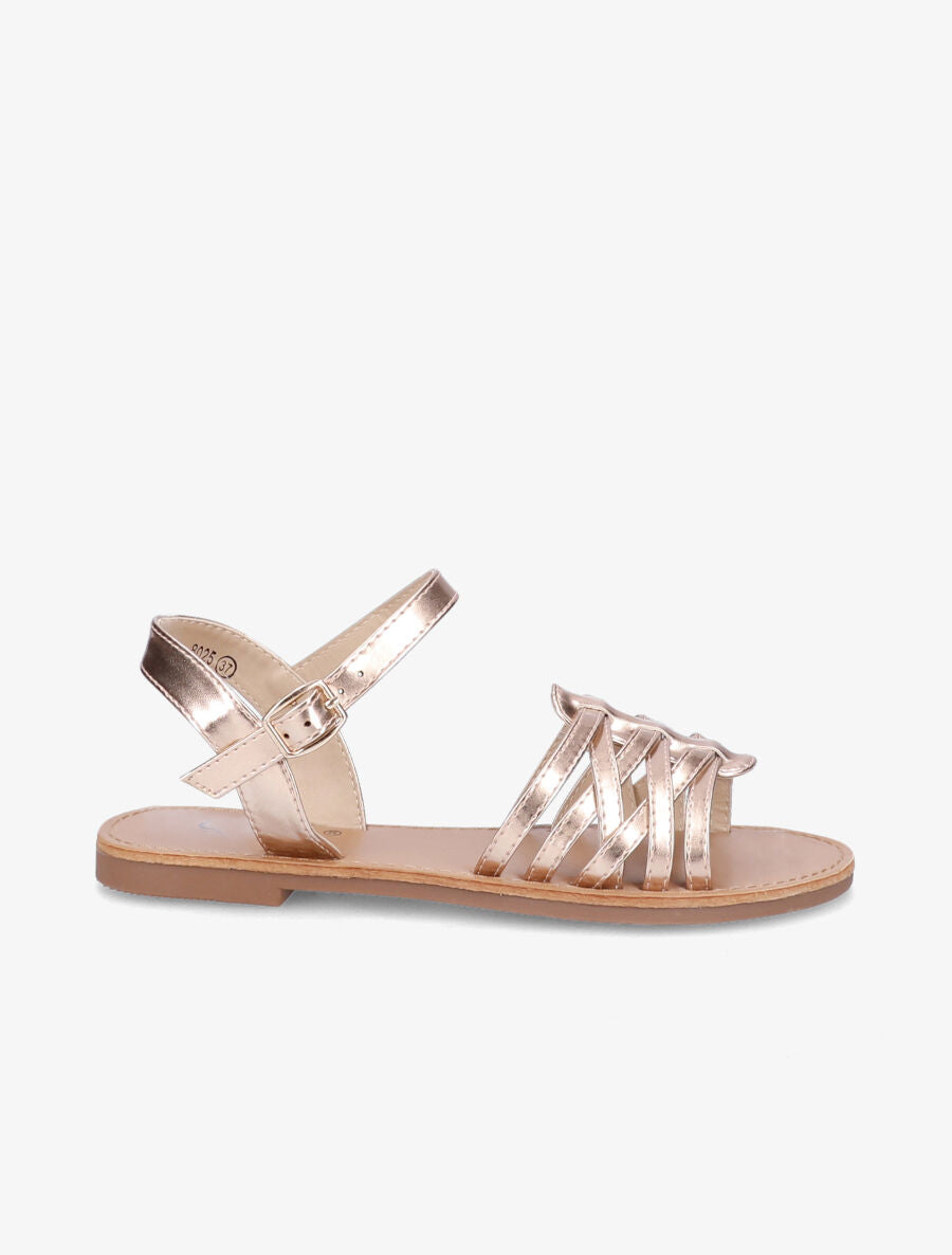 Nu-pieds à ganses entrelacées - Champagne - 3