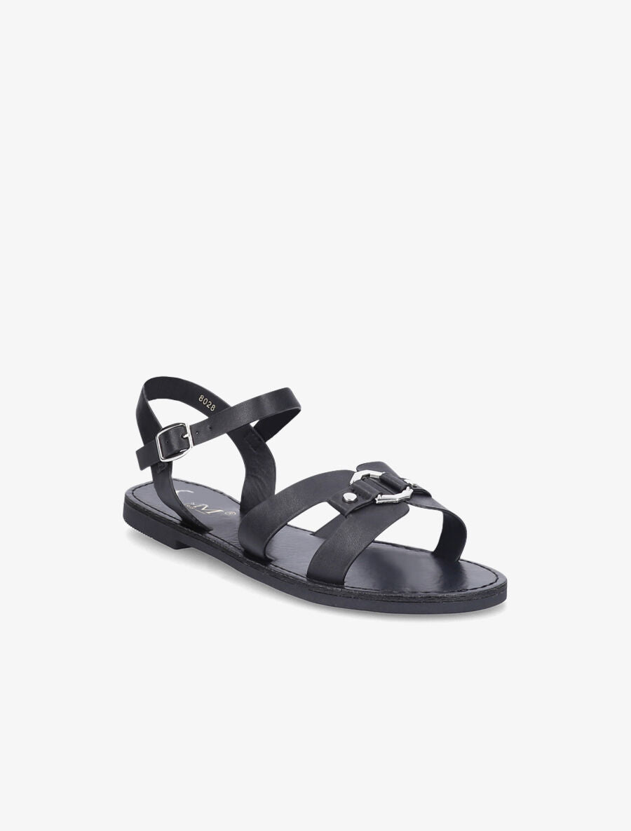 Nu-pieds à ganses stylisées - Noir - 2