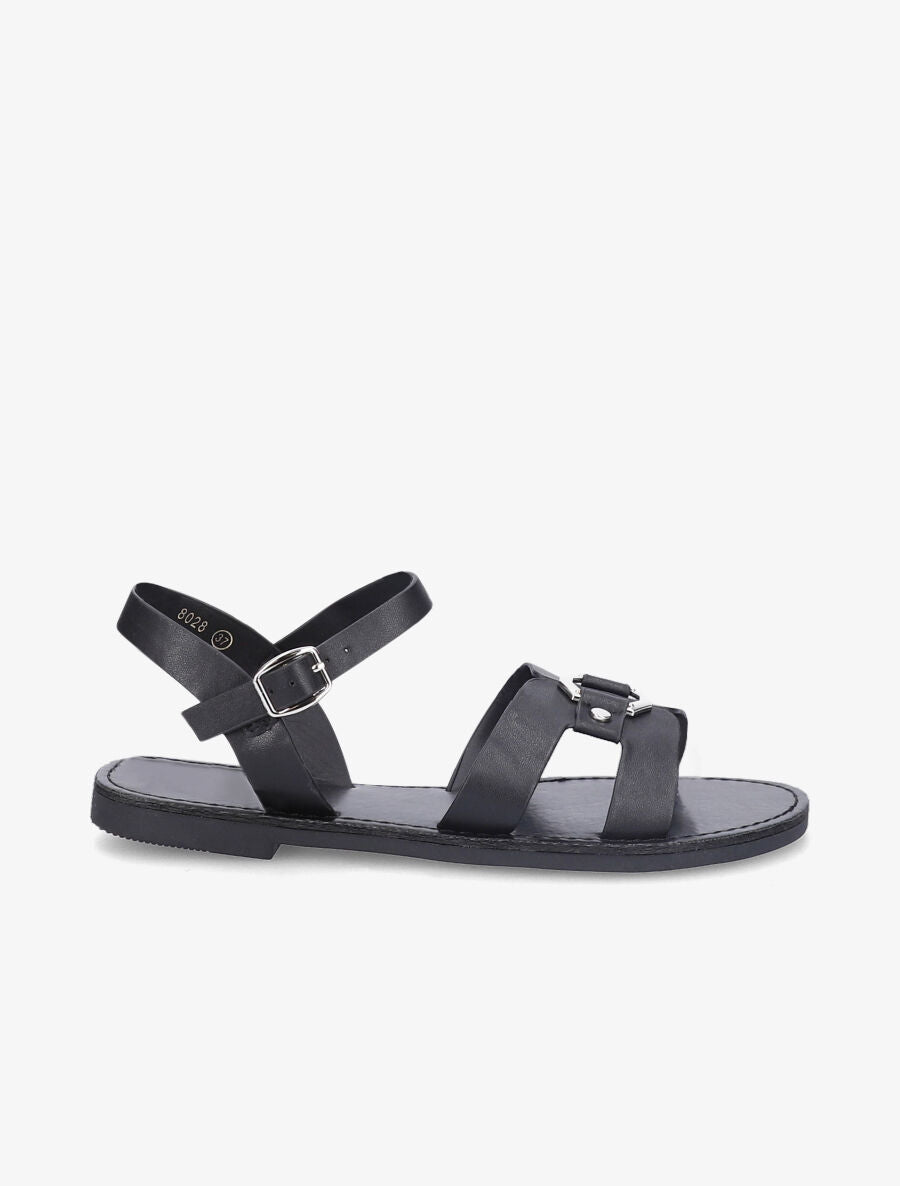 Nu-pieds à ganses stylisées - Noir - 3