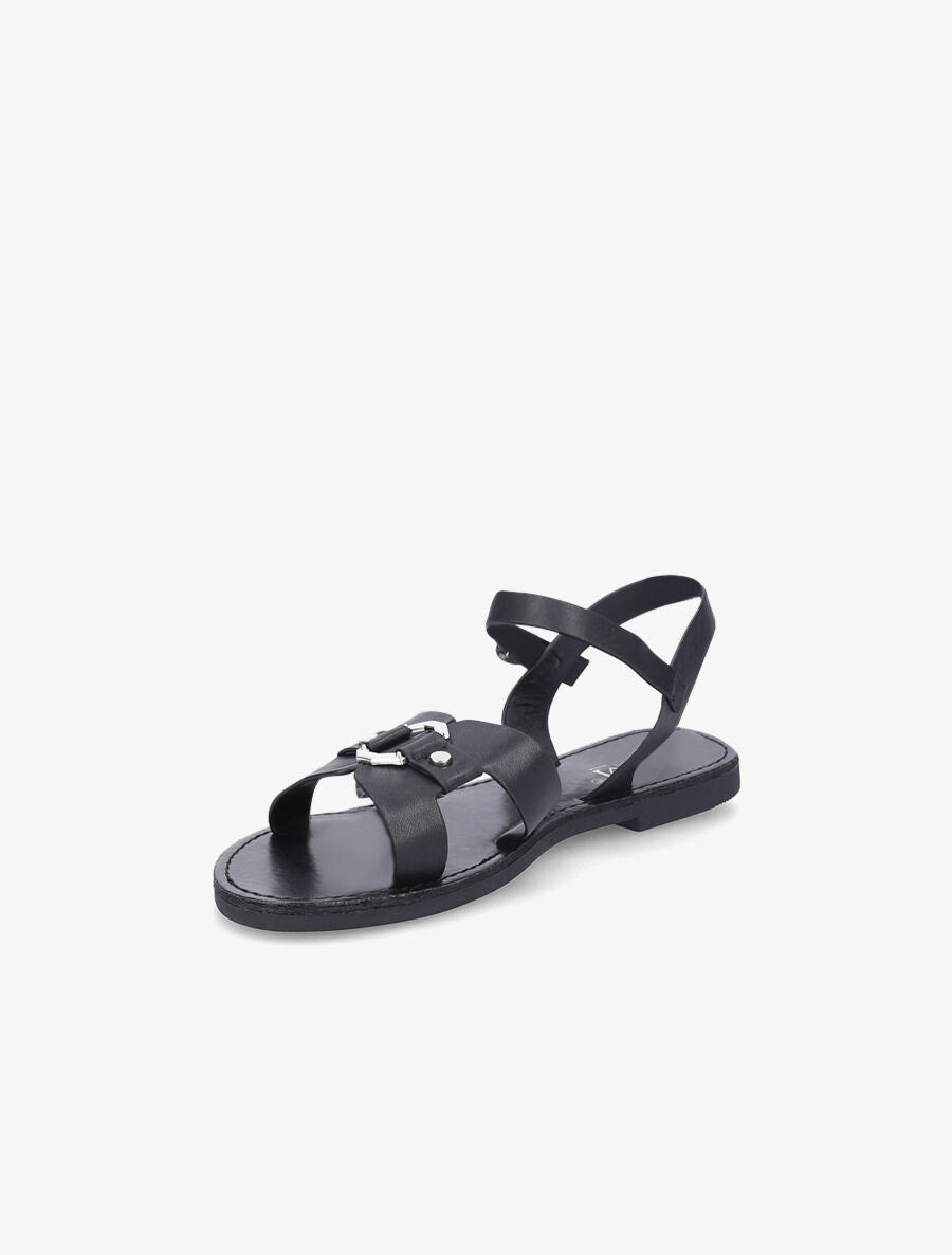 Nu-pieds à ganses stylisées - Noir - 4