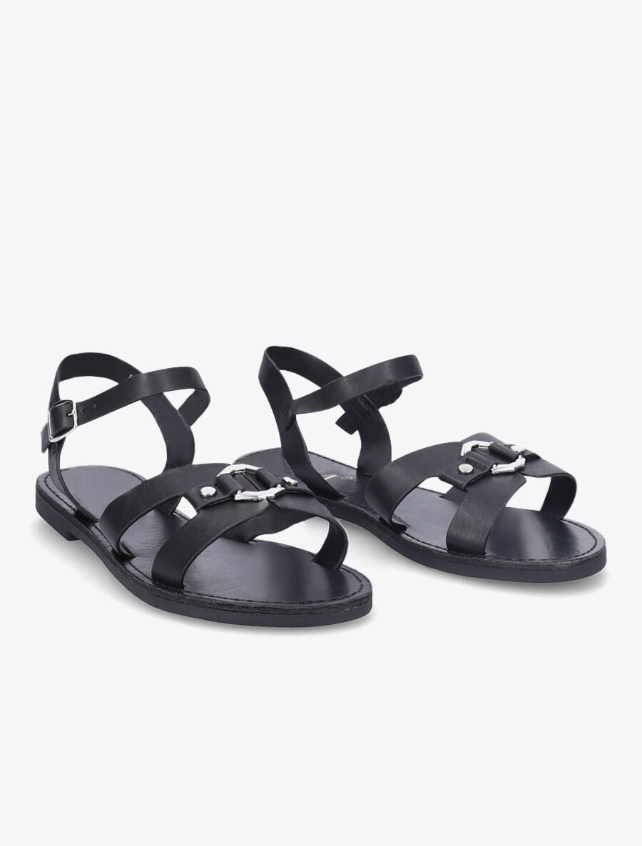 Nu-pieds à ganses stylisées - Noir - 5