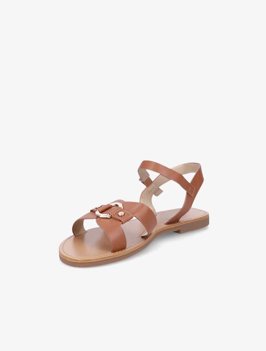 Nu-pieds à ganses stylisées - Camel - 3