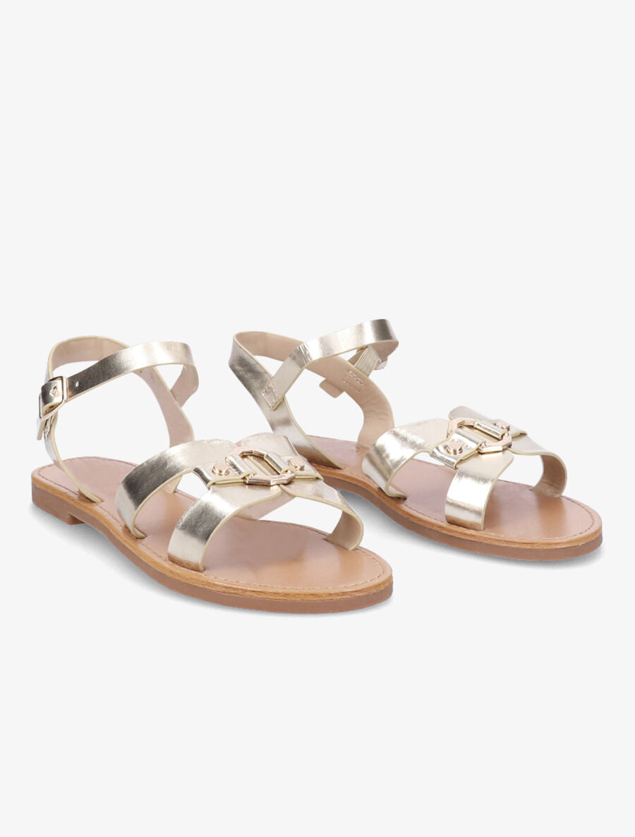 Nu-pieds à ganses stylisées - Or - 4