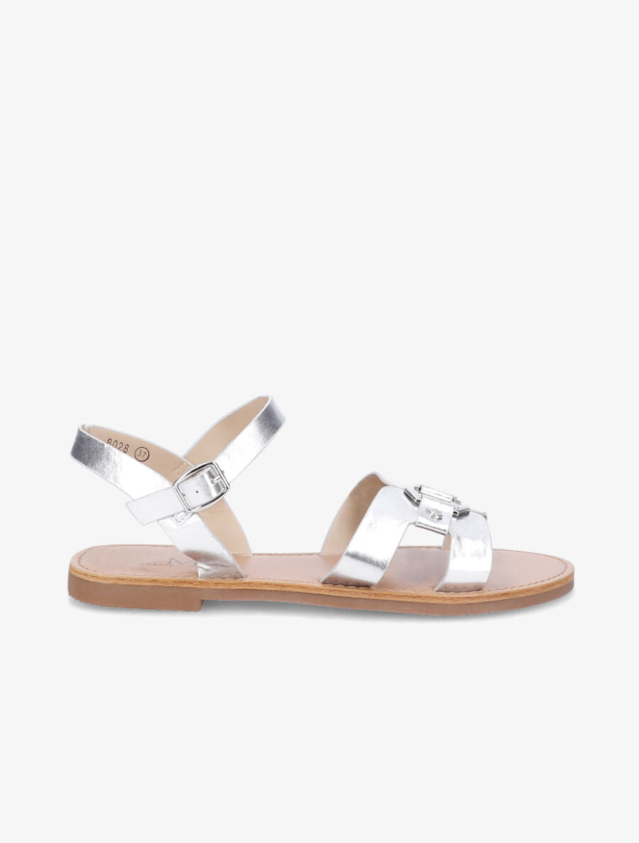 Nu-pieds à ganses stylisées - Argent - 3
