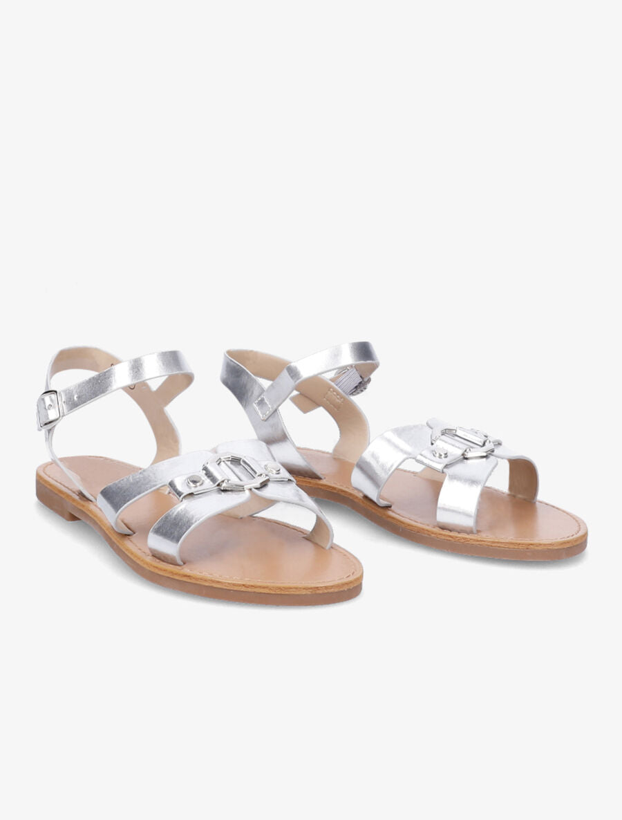 Nu-pieds à ganses stylisées - Argent - 5