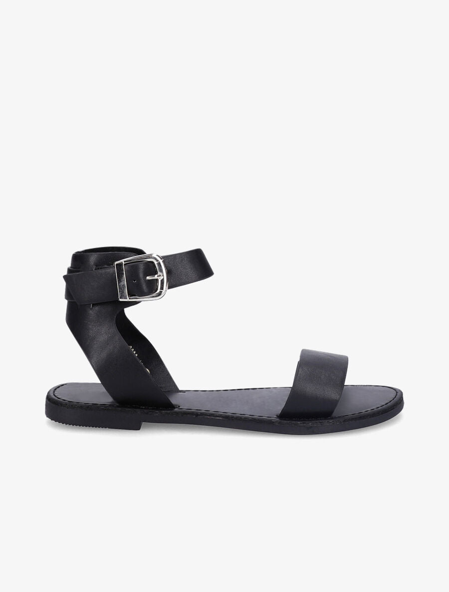 Nu-pieds basiques en simili - Noir - 3