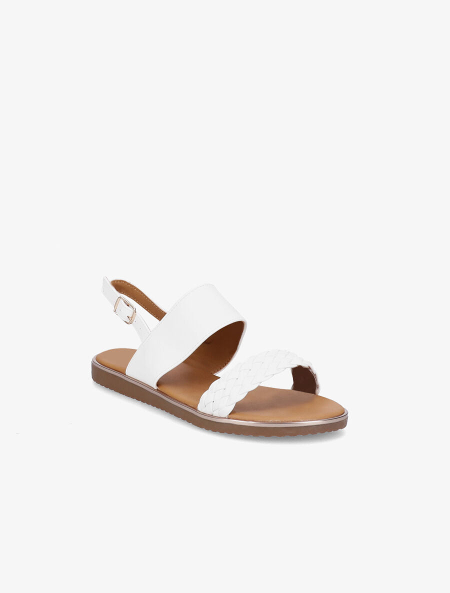 Nu-pieds à ganse tressée - Blanc - 1