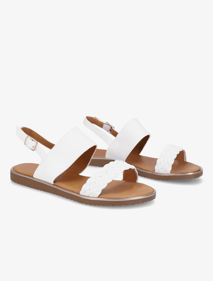 Nu-pieds à ganse tressée - Blanc - 4