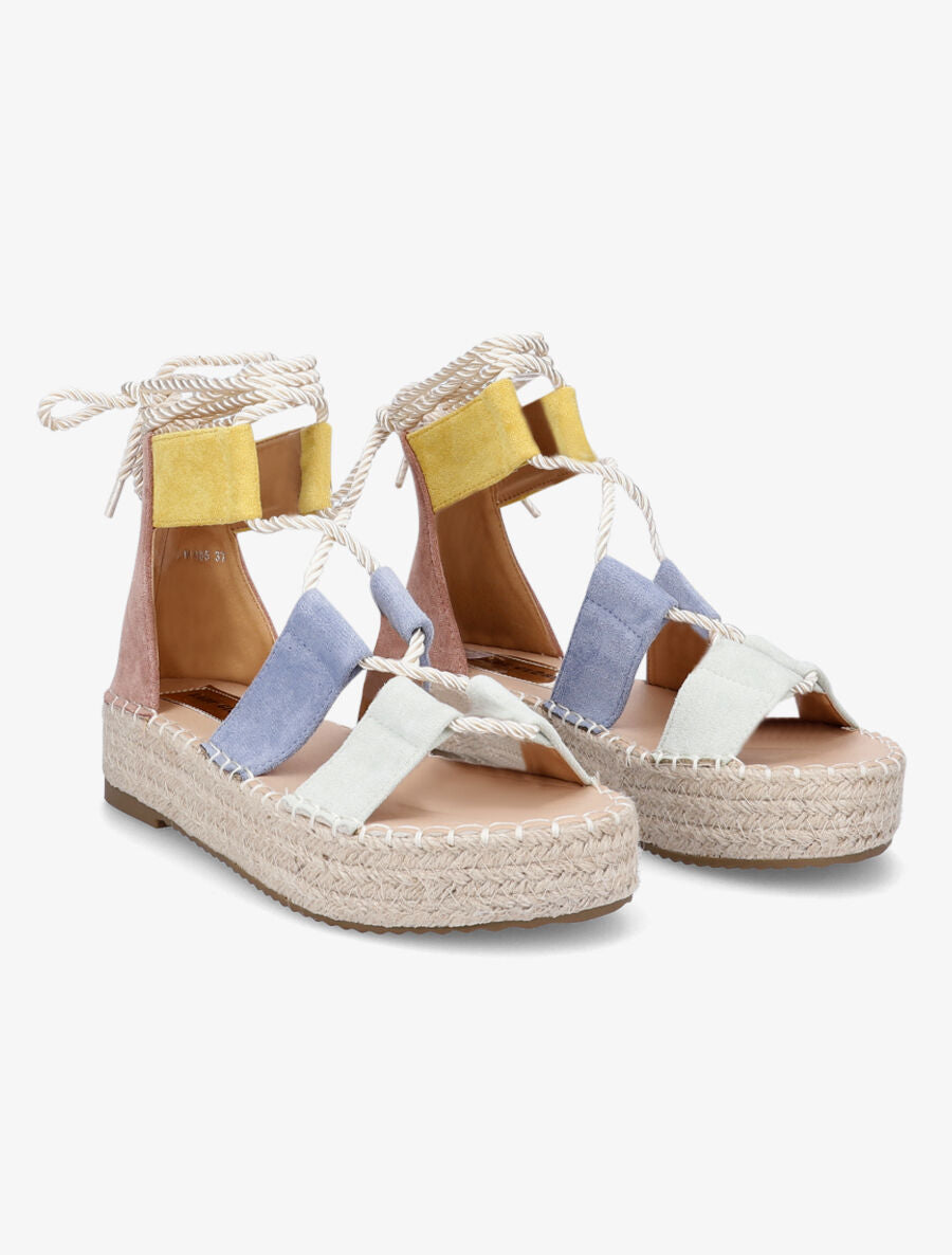 Sandales color block à plateforme - Rose - 4