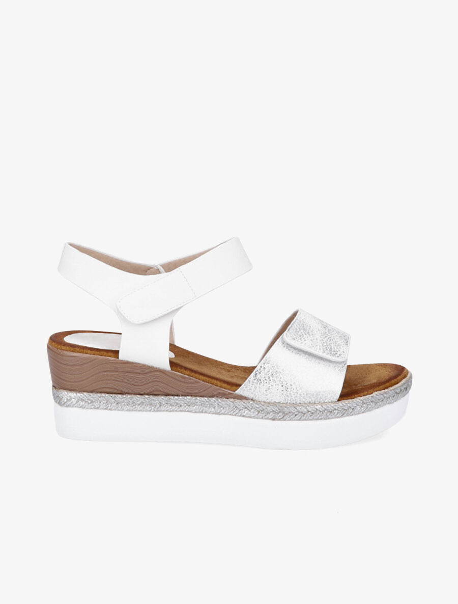 Nu-pieds compensés à double scratch - Blanc - 5