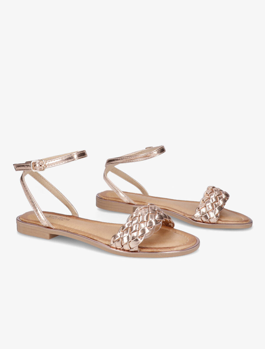 Nu-pieds tressés - Rose gold - 4