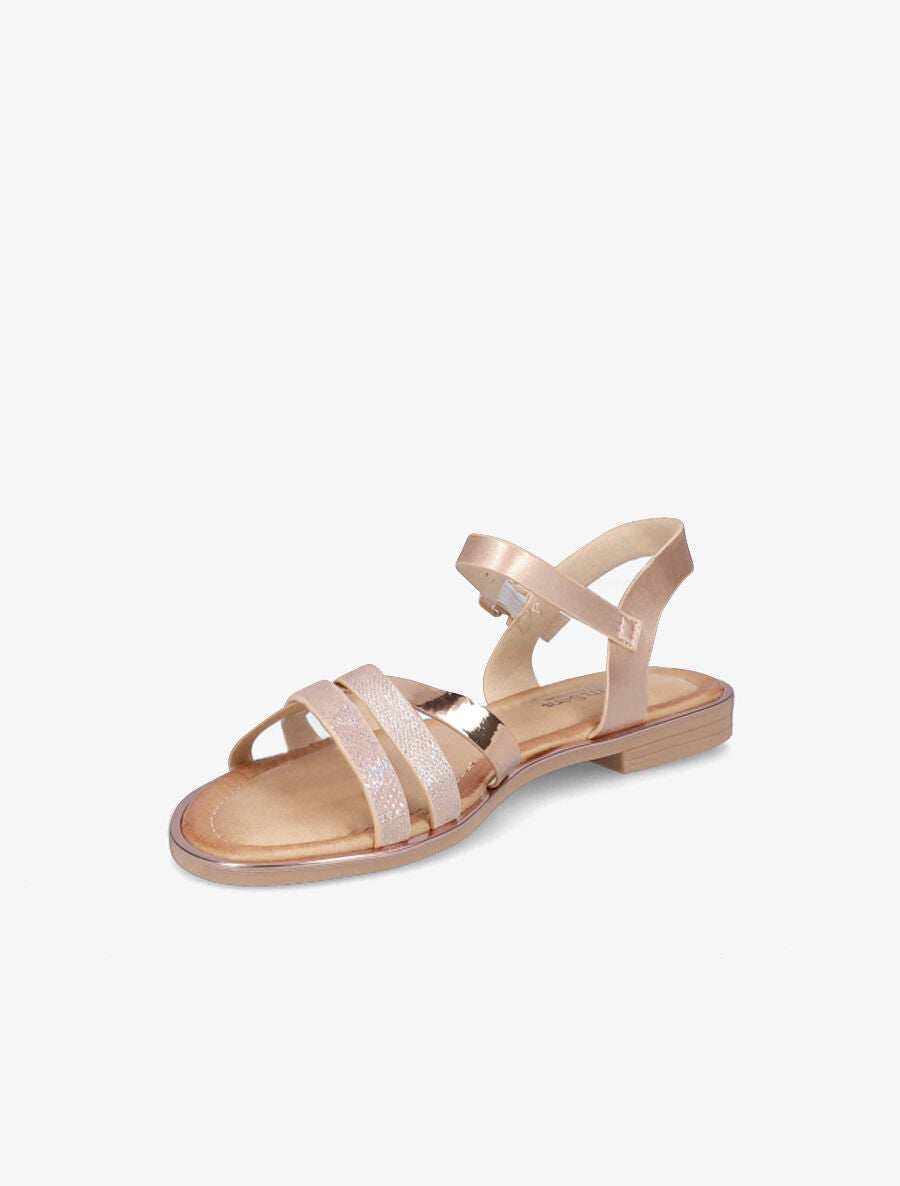 Nu-pieds à brides croisées texturées - Rose gold - 3