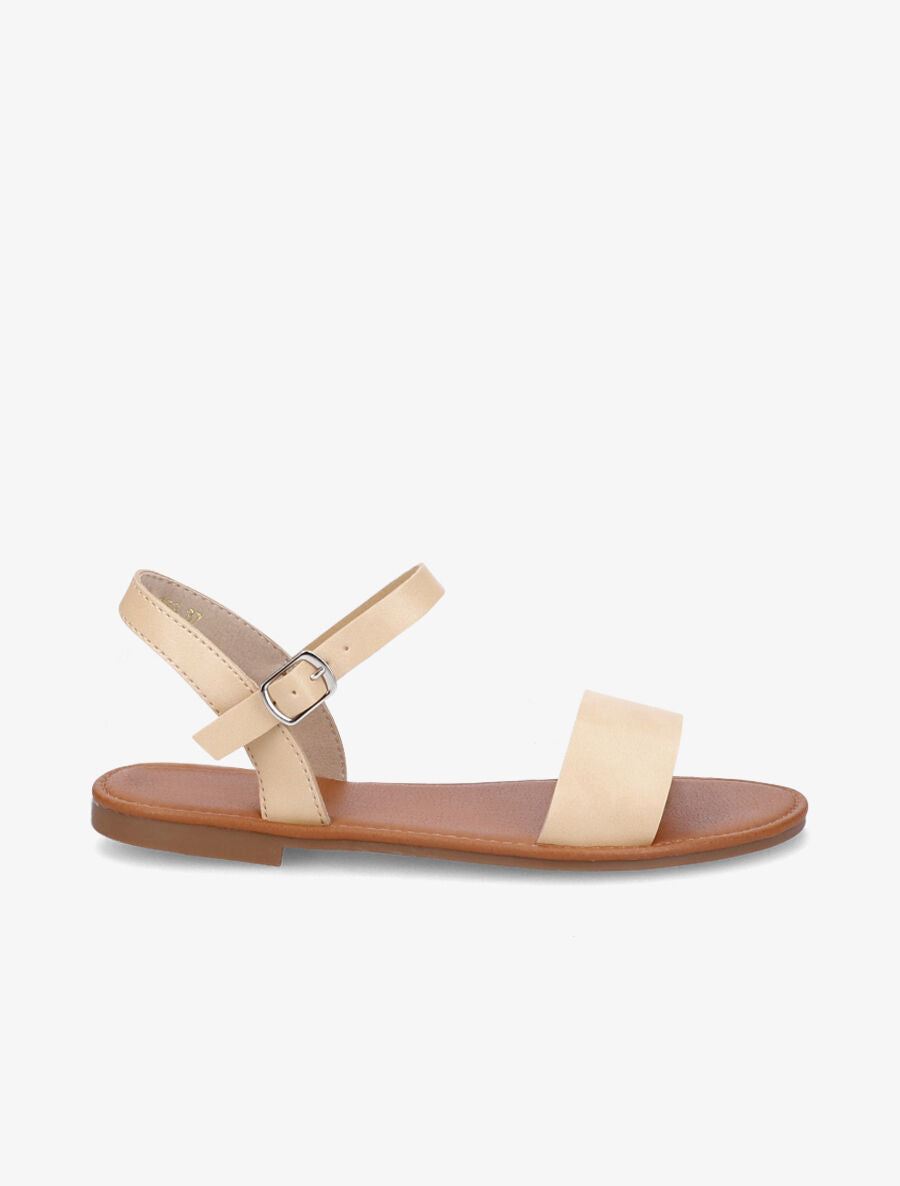 Nu-pieds basiques en simili - Beige - 3