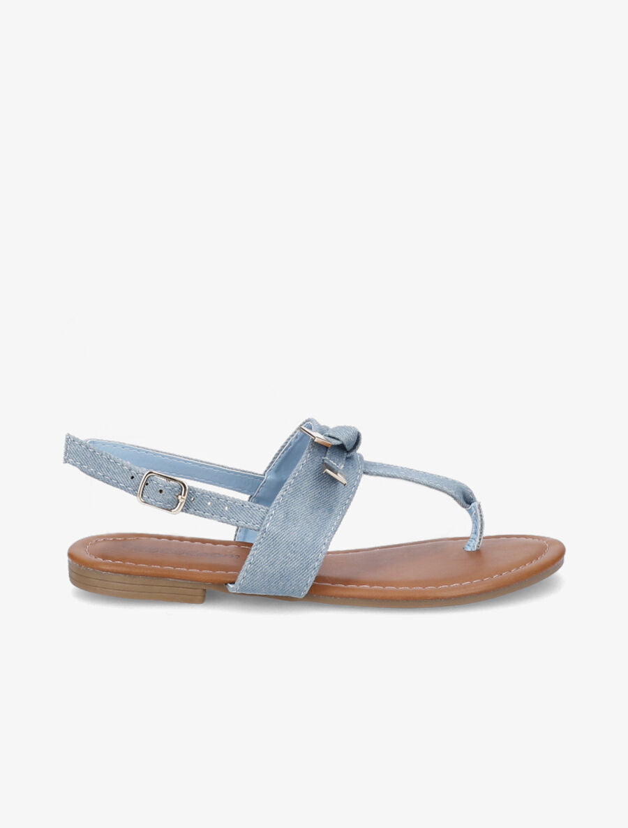 Nu-pieds à petit noeud - Bleu denim - 2