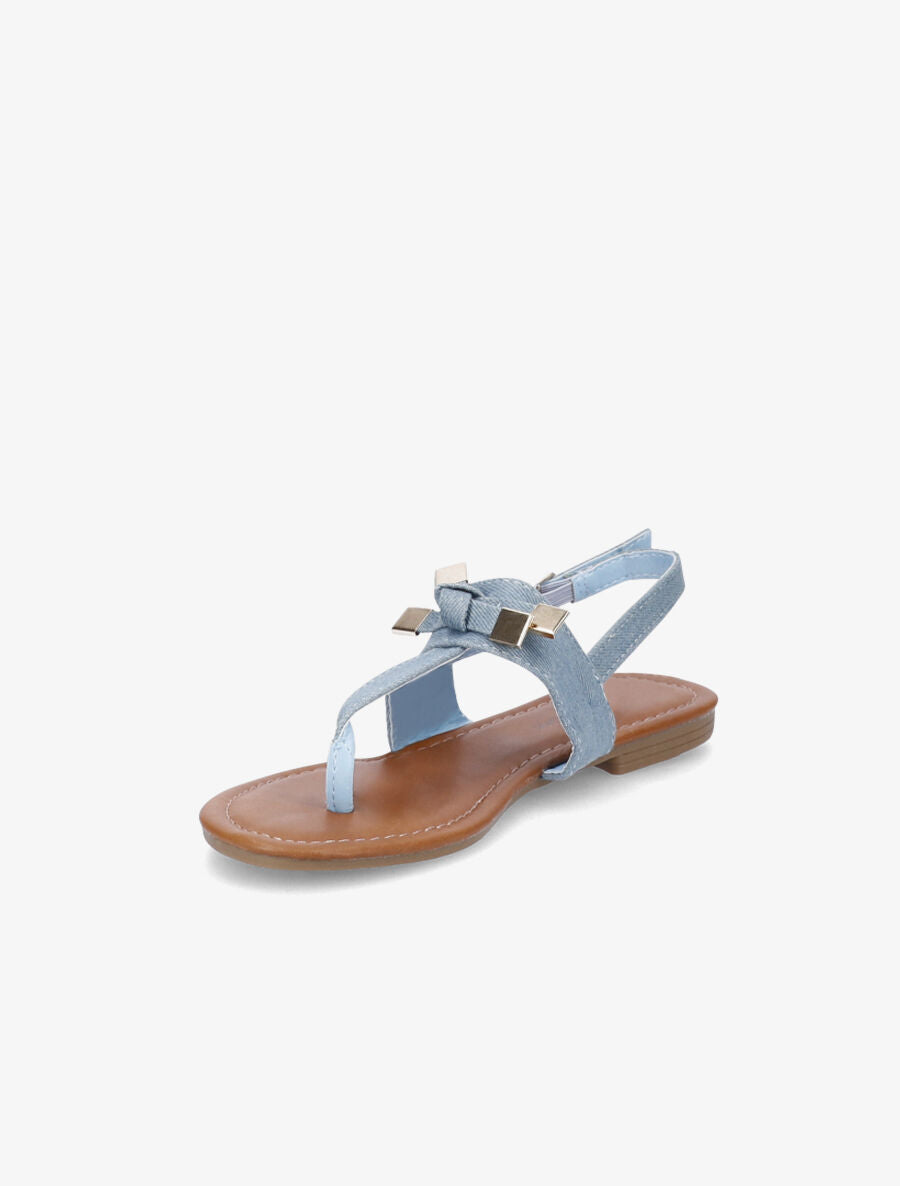 Nu-pieds à petit noeud - Bleu denim - 3