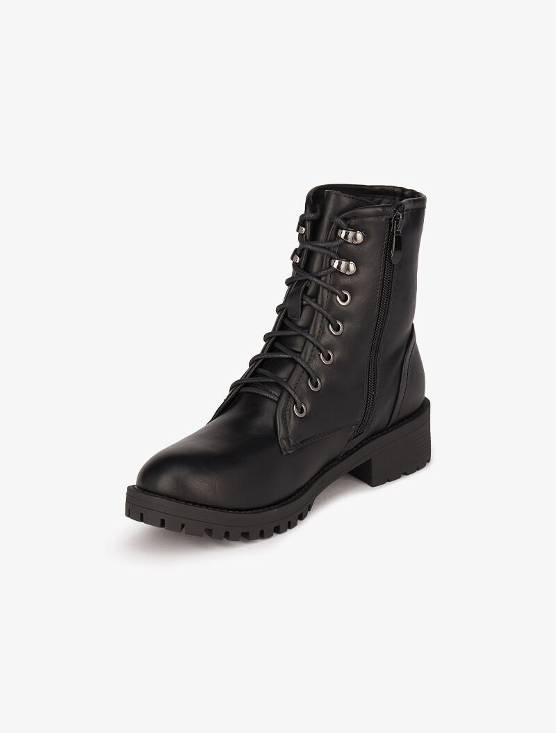 Boots style grunge en simili - Noir - 5