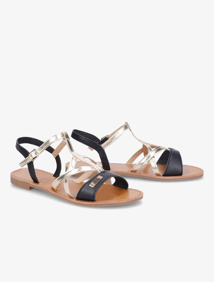 Nu-pieds croisés et irisés - Noir - 5