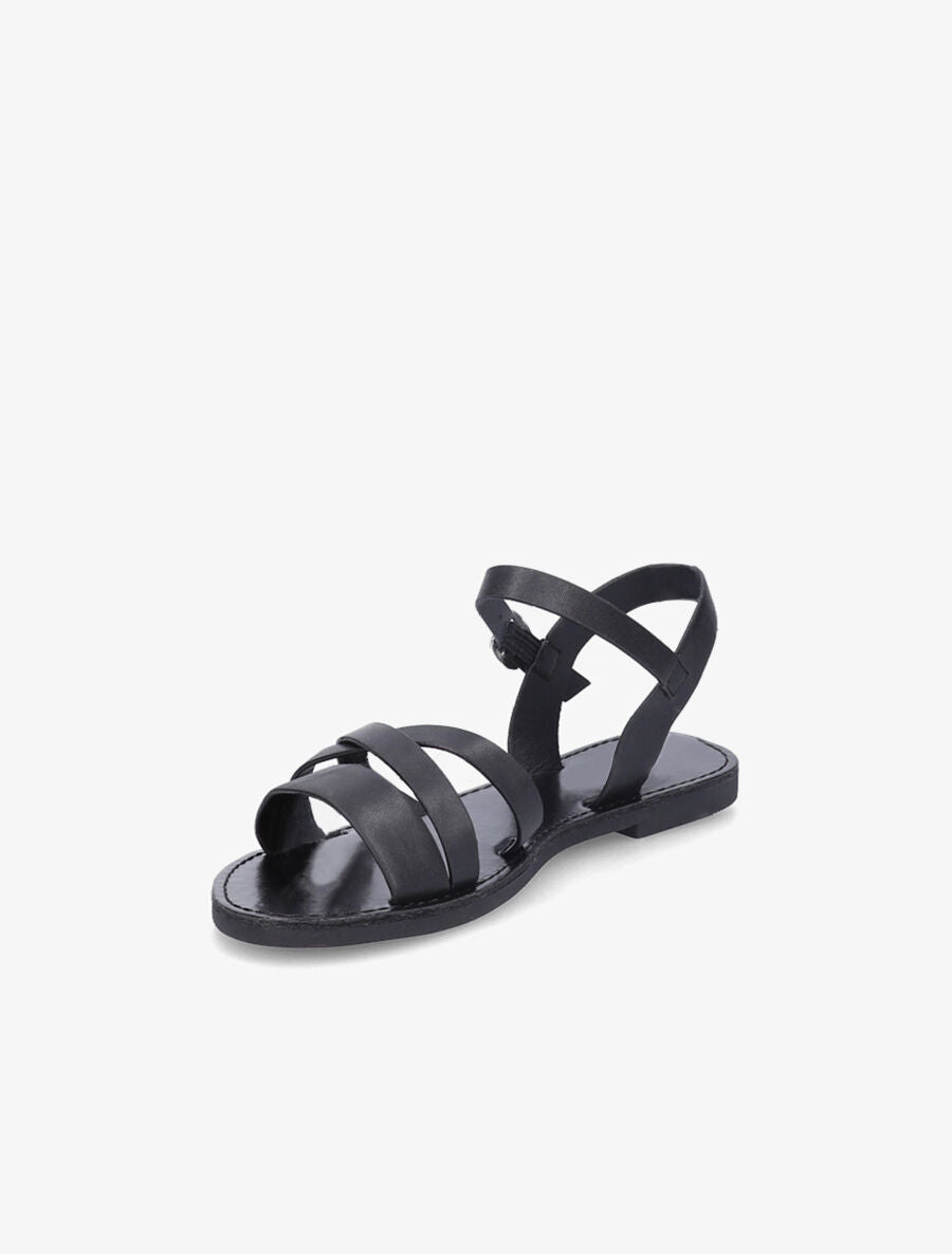 Nu-pieds entrelacés en simili - Noir - 4