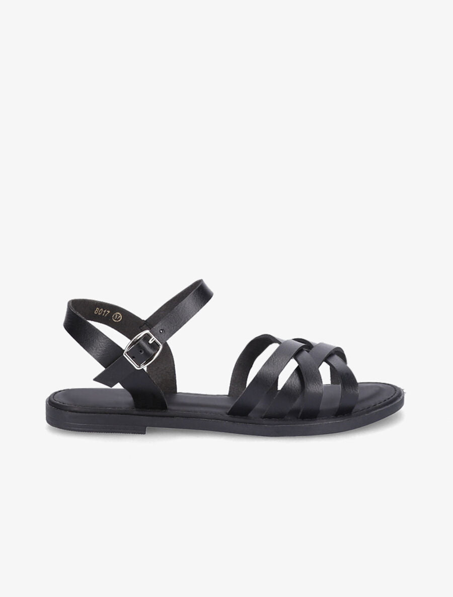 Nu-pieds à ganses entrelacées - Noir - 6