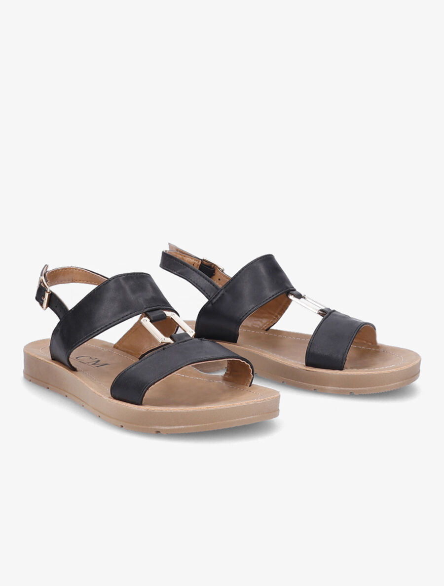 Nu-pieds à boucle métallique - Noir - 5