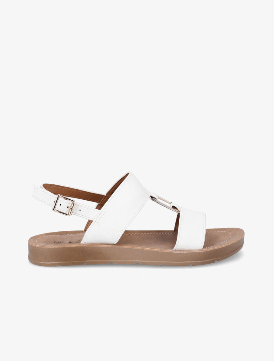 Nu-pieds à boucle métallique - Blanc - 6