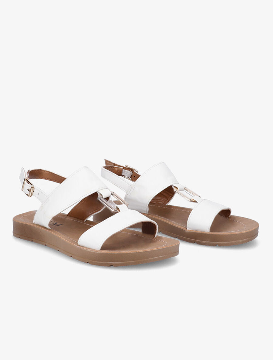 Nu-pieds à boucle métallique - Blanc - 4