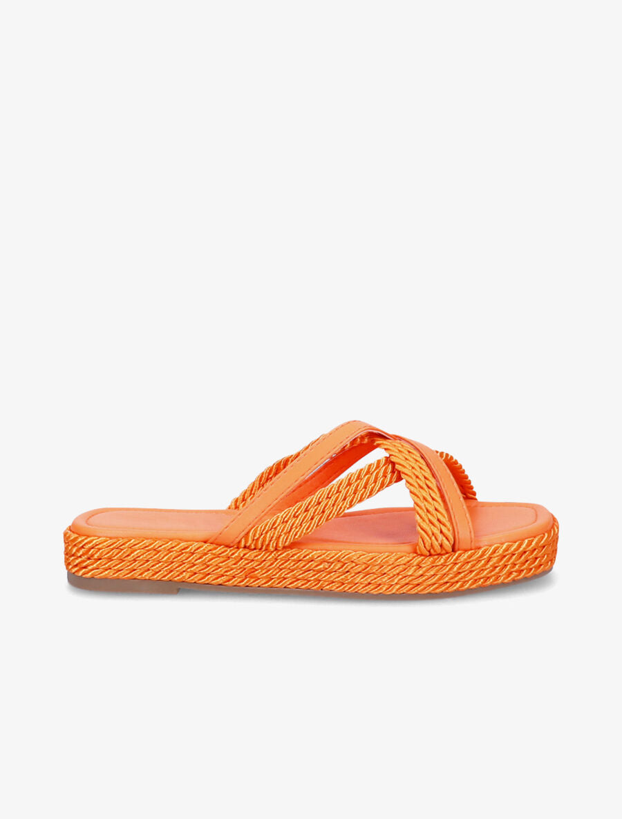 Claquettes à ganses croisées - Orange - 1