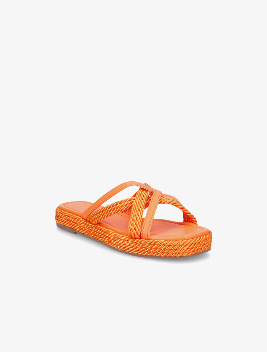 Claquettes à ganses croisées - Orange - 2