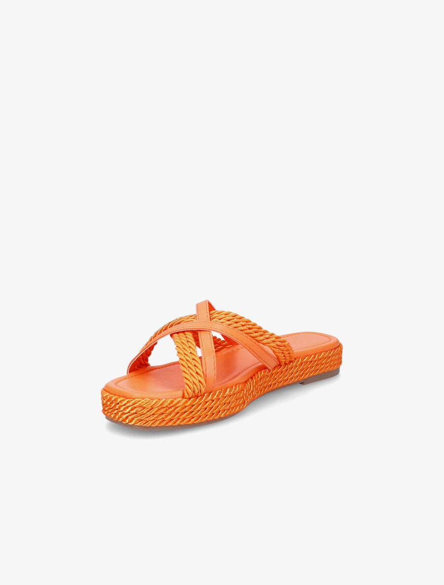 Claquettes à ganses croisées - Orange - 3