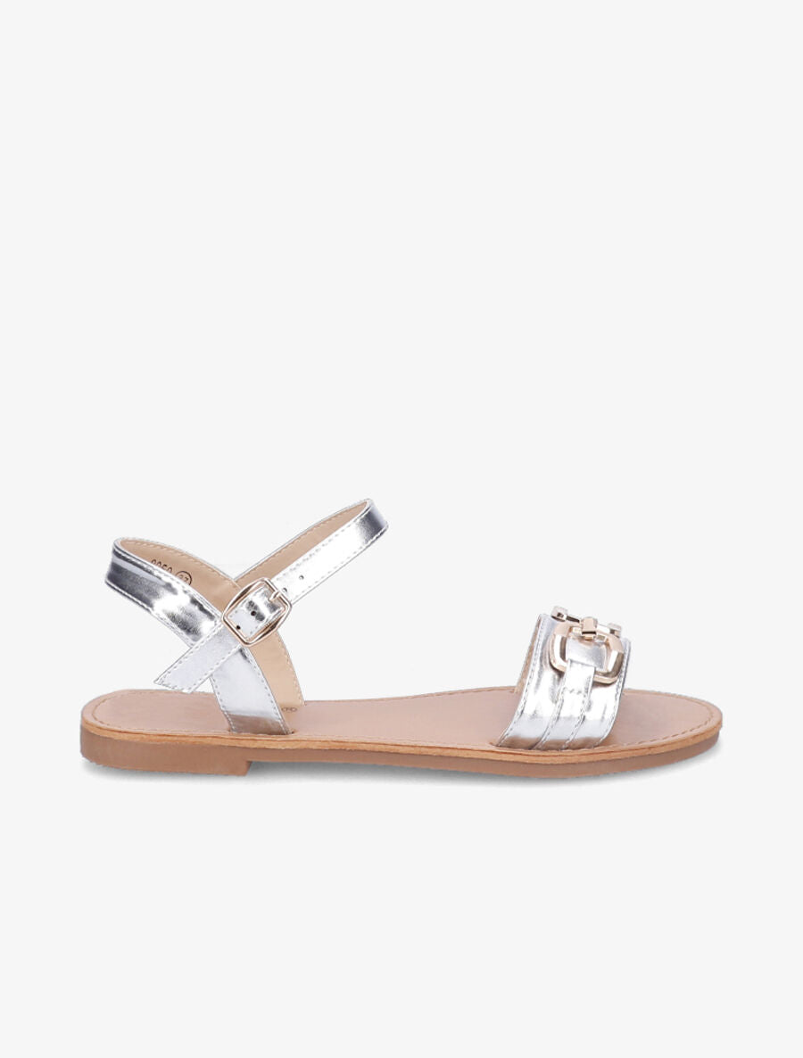 Nu-pieds à boucle métallique doré - Argent - 5