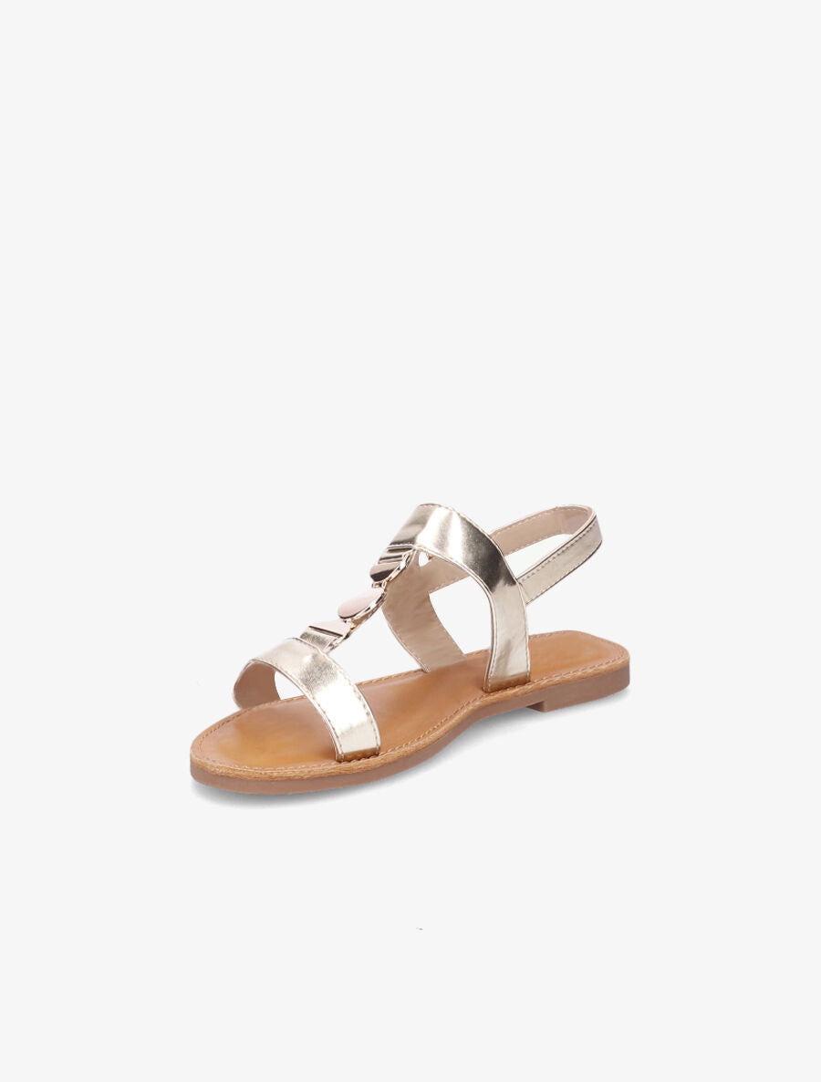 Nu-pieds bride à empiècement métallique - Or - 3