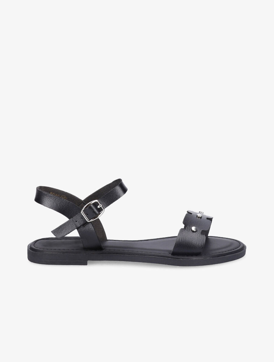 Nu-pieds dentelés à clous - Noir - 5