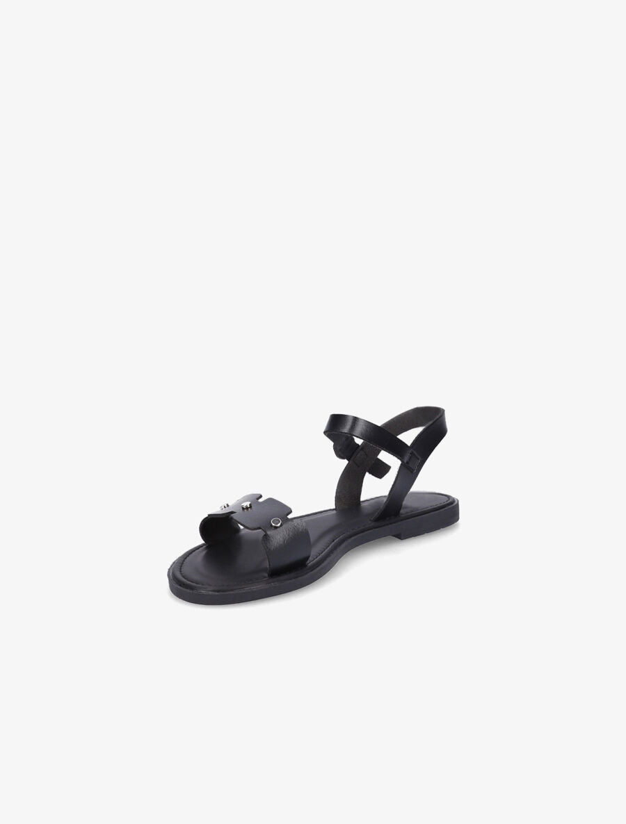 Nu-pieds dentelés à clous - Noir - 3