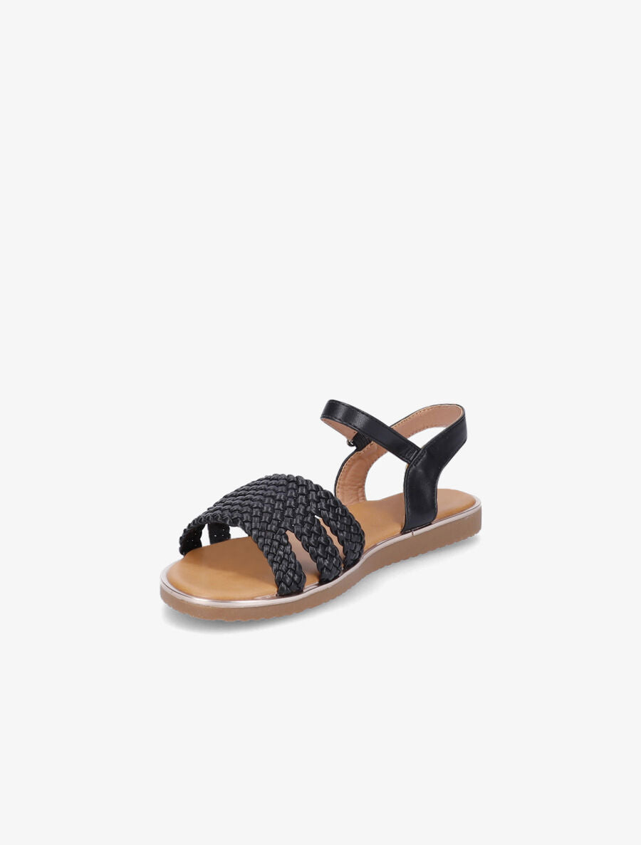 Nu-pieds en simili tressé - Noir - 3