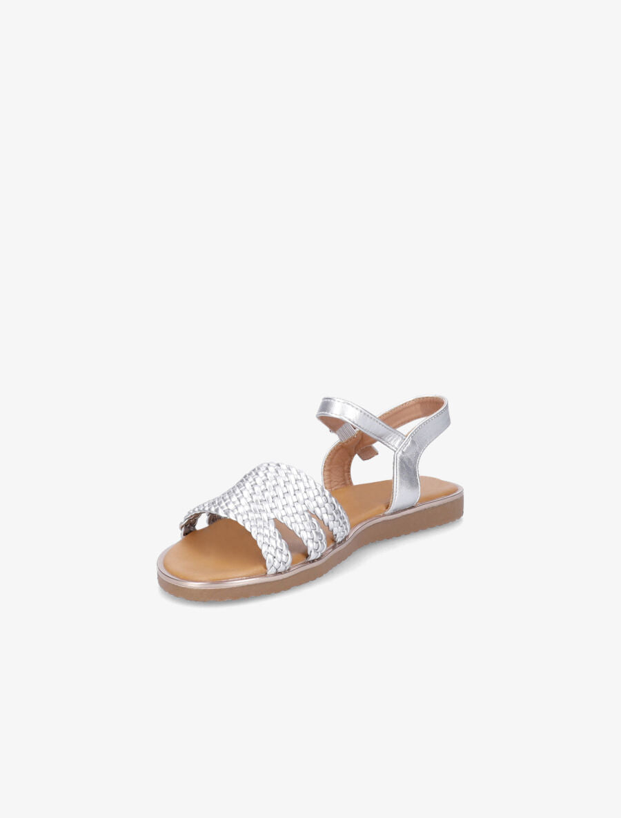 Nu-pieds en simili tressé - Argent - 3