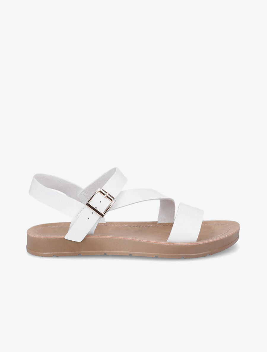 Nu-pieds bride en diagonal - Blanc - 5