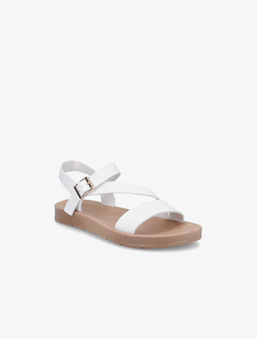 Nu-pieds bride en diagonal - Blanc - 2