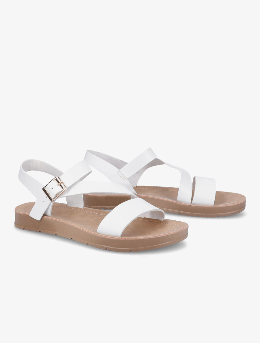 Nu-pieds bride en diagonal - Blanc - 4