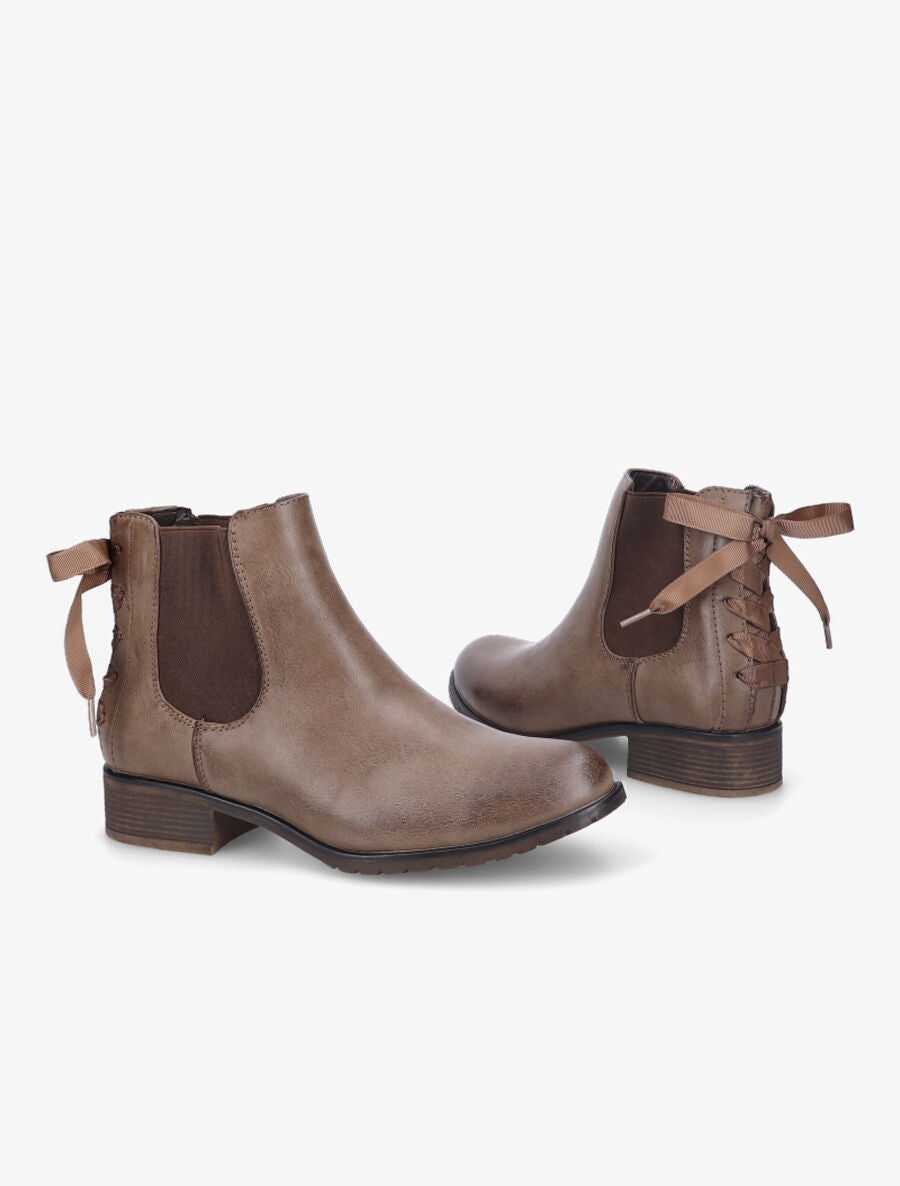 Bottines à contrefort corseté - Taupe - 4