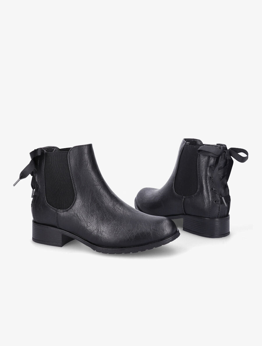 Bottines à contrefort corseté - Noir - 4