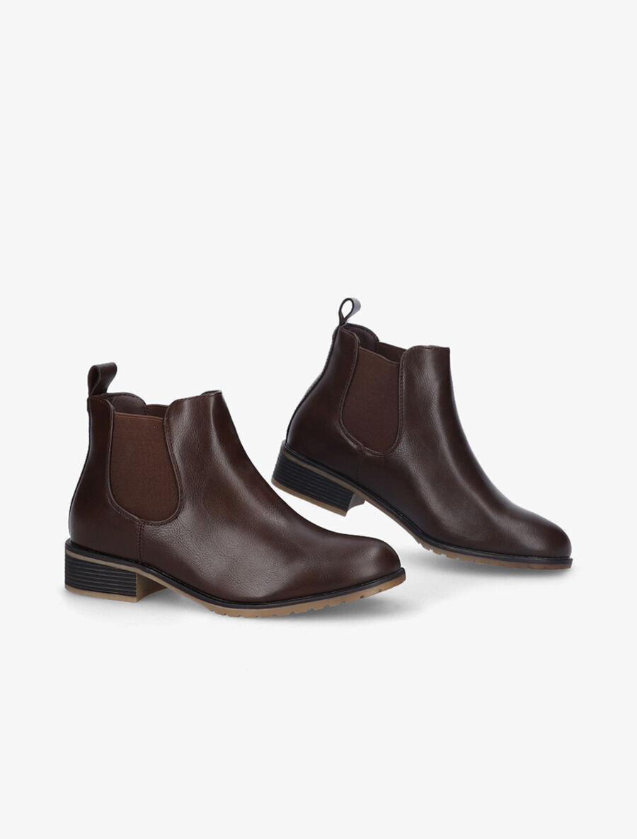Chelsea boots en simili - Marron - 4