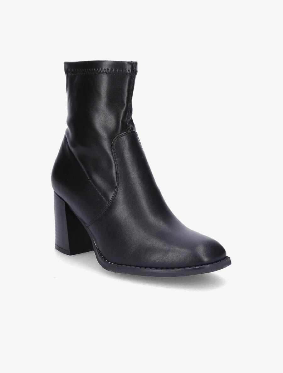 Bottines montantes en simili - Noir - 2