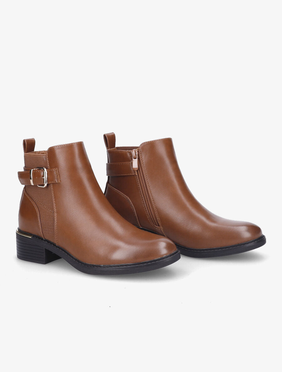 Bottines à boucle - Camel - 4