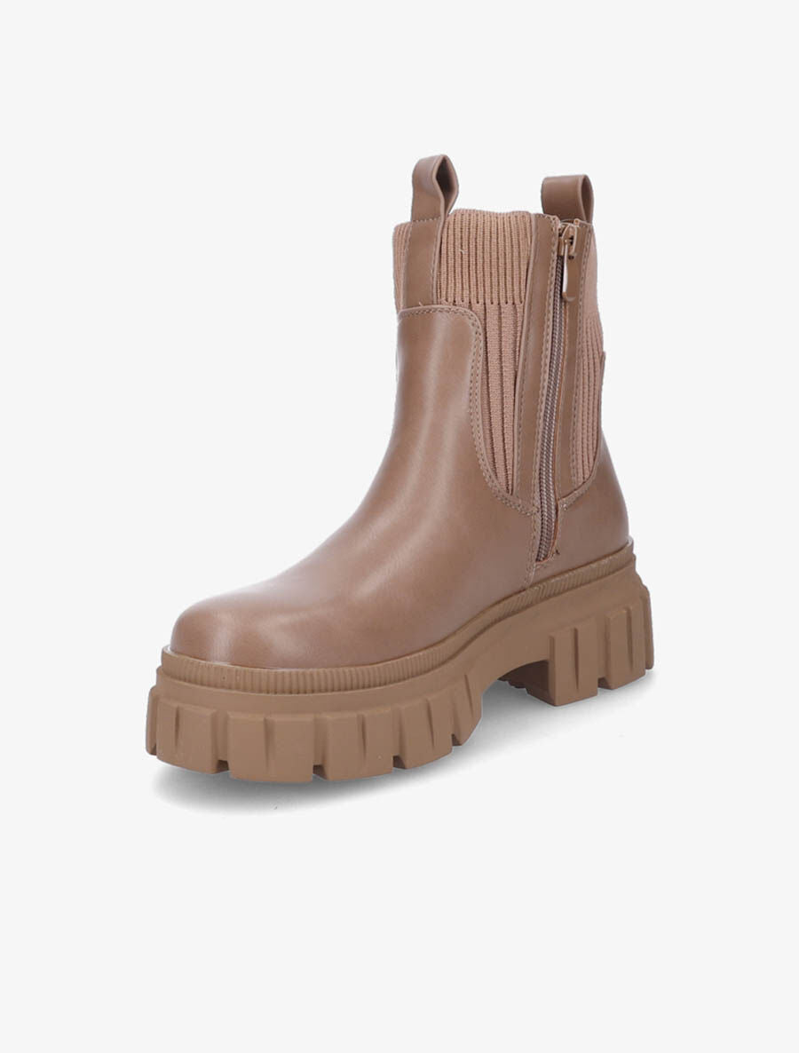 Boots côtelées style motard - Taupe - 3