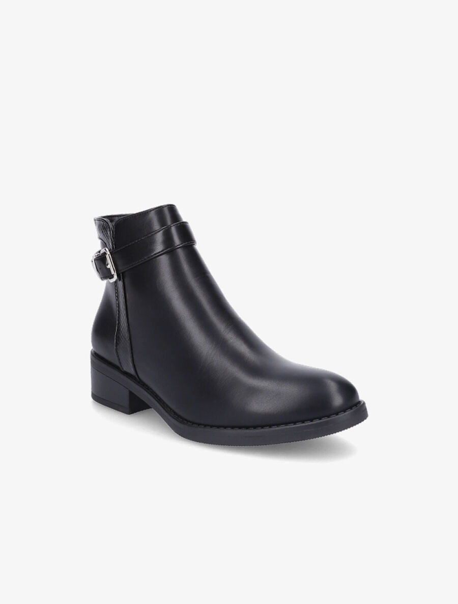 Bottines à liseré python - Noir - 2